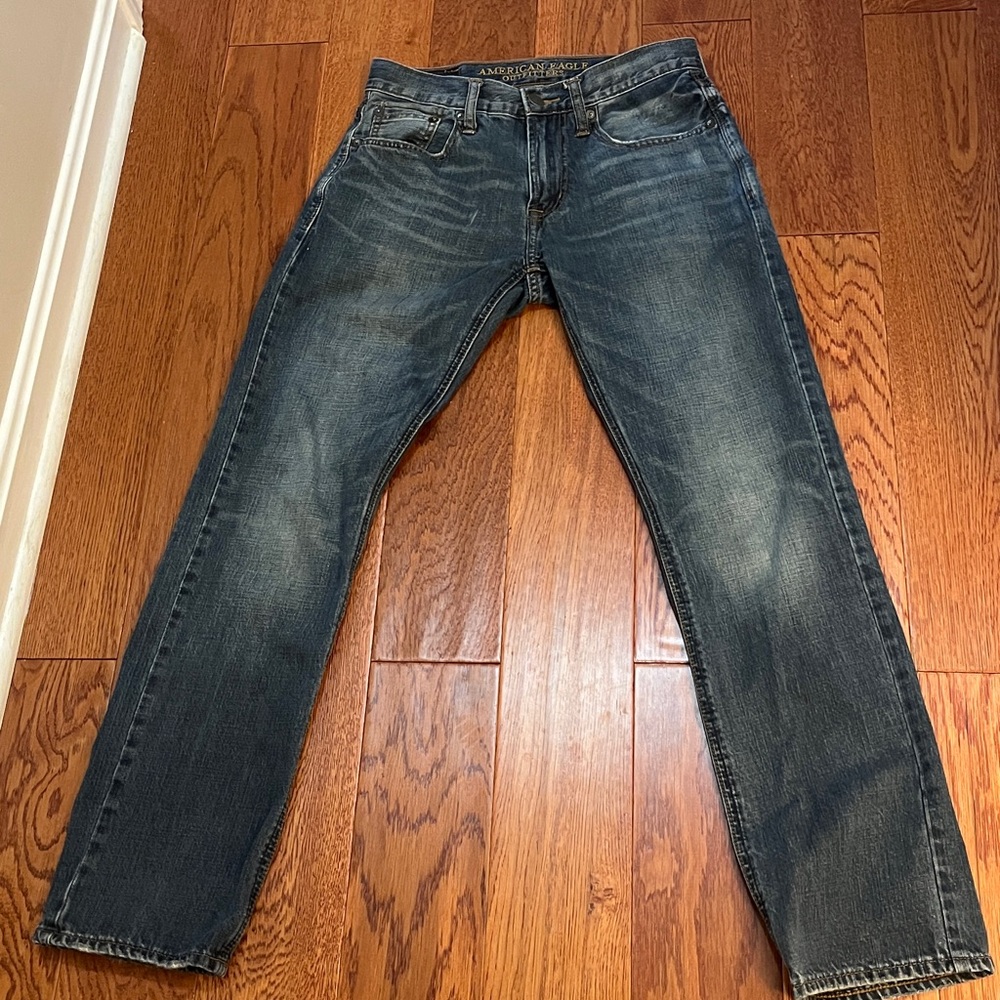 American Eagle Outfitters Blue Straight Jeans no stretch - Picture 9 of 9